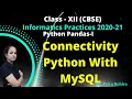 Connectivity Python with MySQL IP Class-12 - 2020 CBSE IP Project Connectivity