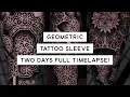 12-Hour Geometric Sleeve Tattoo in 12 Minutes Lower Arm Elbow Timelapse by Raul Wesche