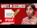 How to WRITE on a PDF TYPE on a PDF and ADD or EDIT TEXT