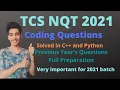 TCS NQT-2021 NQT Coding Questions in Python and C Competitive Coding Placement Preparation