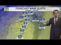 Spotty cooler and gusty weather