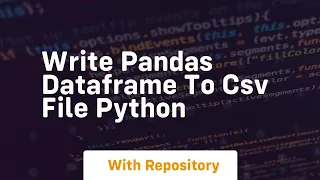 write pandas dataframe to csv file python