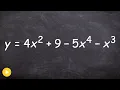 How to find end behavior of a polynomial by identifying the degree and leading coefficient