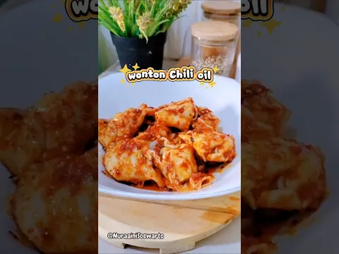pedesnya bikin nagih‼️ enak banget || resep wonton chili oil #short #shortvideo