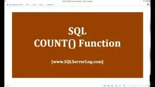 33 - SQL COUNT Function