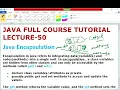 JAVA LECTURE - 50 Java Encapsulation Full Explanation With Code EnhanceCodeLearning