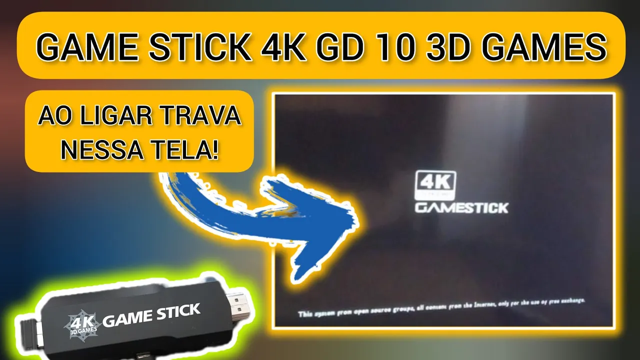 SOLUÇÃO PARA O GAME STICK  GD10 3D GAMES QUE TRAVOU NA TELA 4K COM MENSAGEM EM INGLÊS