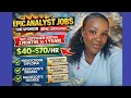 Six 6 Epic Analyst Jobs That PAY 40 Epic Certification Sponsored
