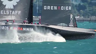 WoW Prada Cup Day One Protest LRPP v INEOS Team UK. New Zealand Herald Report (Footage JM)