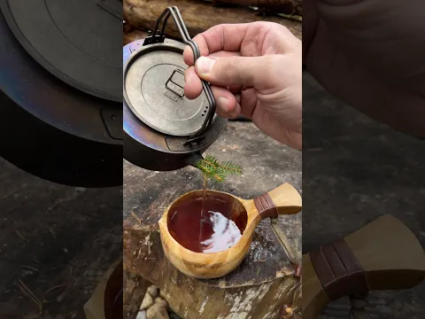 Spring in forest 🌲🤌🔥 Tea on swedish torch 🍵