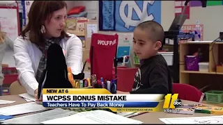 Wake County teachers required to payback accidental bonus