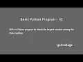 EP 10 Language Python Basic Program I go2collage