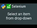 How to select an item from a drop-down on a webpage using Selenium in Python Selenium Tutorial