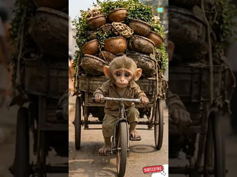 Cute Monkey Emotional Story #3danimation #ai #viral #monkey #emotional #emotionalstory #shorts