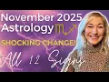 November 2025 Horoscopes Unpredictable Jolting Shifts Key Dates Tips to Prepare All Signs