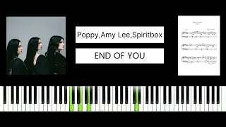 Poppy Amy Lee Spiritbox End Of You BEST PIANO TUTORIAL COVER  Poppy Amy Lee Spiritbox End Of You BEST PIANO TUTORIAL COVER