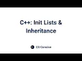 7 C Init Lists Inheritance Object Oriented Programming