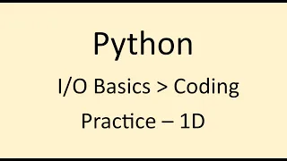 Coding Practice - 1D Basics Python NxtWave CCBP