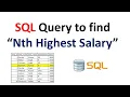 Query to find Nth highest salary in SQL Most asked SQL interview Question