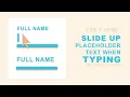 Move Placeholder Above the Input on Focus using CSS Quick Tutorial