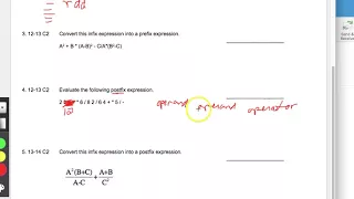 ACSL Prefix Postfix Infix Contest 2 Worksheet 1
