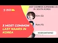 Korean Twinz 3 most common last names in Korea