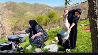 Slaughtering A Sheep And Cooking A Traditional Mountain Dish With Liver Heart And Kidneys 