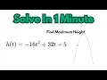 Find The Maximum Height Algebra 2