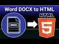 Build a Javascript Word Docx Viewer Convert to HTML Web App Using Mammoth js FileSaver js