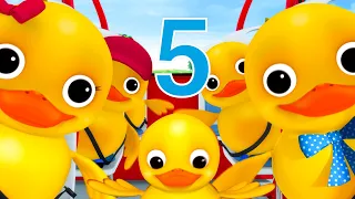 Five Little Ducks Ride the Bus to the Farm | Nursery Rhymes Collection | Little Baby Bum