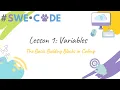 SWE Code Lesson 1 Variables