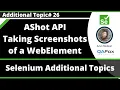 Using AShot API for taking the screenshot of a WebElement in Selenium
