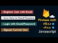 Firebase Authentication Register Login Signout with Email Password Firestore DB