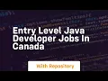 entry level java developer jobs in canada