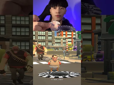 KRISNA REACT Optical illusion pit with Heavy, Medic, and Scout#tf2 #shorts #funny