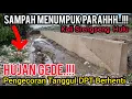 AIR TERSUMBAT SAMPAH MENUMPUK❗️PENGECORAN TANGGUL DPT KALI SRENGSENG BERHENTI PASCA HUJAN GEDE❗️