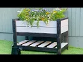 Simple Raised Planter with Bottom Shelf - DIY planter with free plan from Ana White