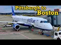 Full Flight JetBlue E190 Pittsburgh to Boston PIT-BOS