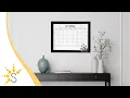 Sunnydaze 30 x 24 Dry Erase Whiteboard Calendar with Marker and Eraser - DYG-5361