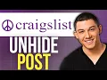 How to Unhide Post on Craigslist