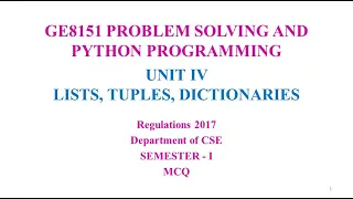 GE8151 MCQ UNIT 4 - PSPP