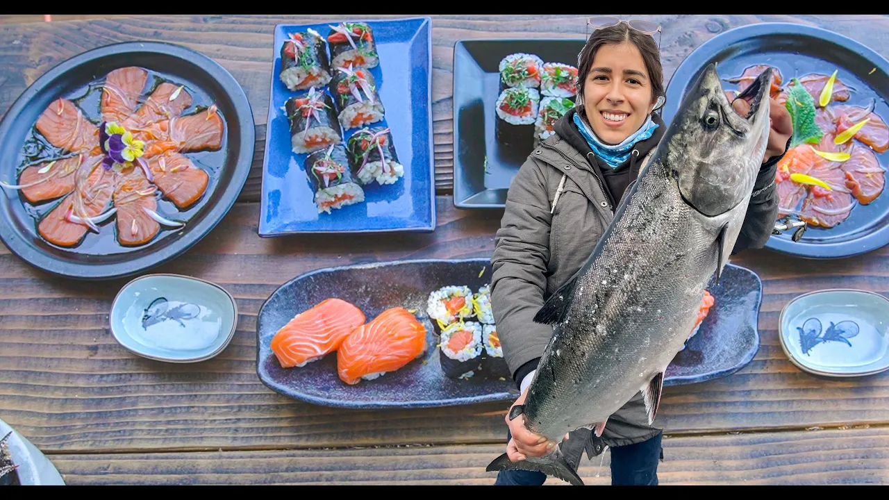 HER FIRST TIME MAKING SUSHI   Catch And Sushi Wild Salmon