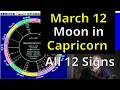 Thur Mar 12 2026 Astrology all 12 signs Moon in Capricorn