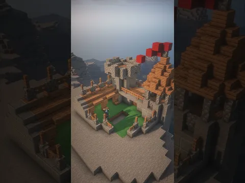 Minecraft Easy Stone Castle 🏰🪨 #shorts #minecraft #minecraftbuilding