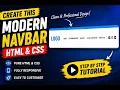 How to Create a Modern Responsive Navbar Using HTML CSS Step-by-Step Tutorial