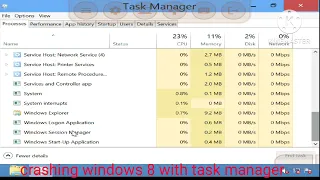 Crashing Windows 8 Using Task Manager In 15 Secconds 
