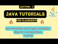Non Primitive Data Types and Identifiers in Java - Explained in Eclipse