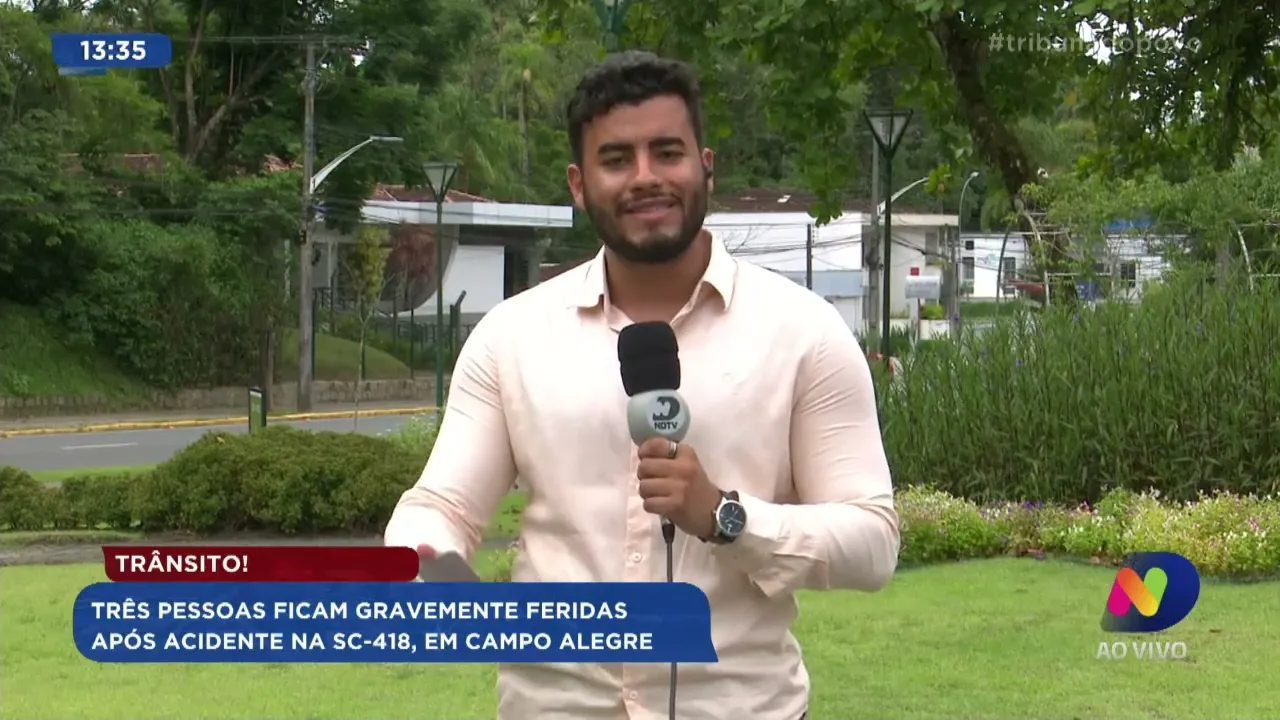 Trânsito! Três pessoas ficam gravemente feridas após acidente na SC-418, em Campo Alegre