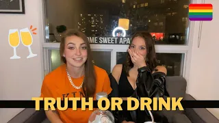 TRUTH OR DRINK | LYING, EXES, THREESOMES | Lesbian Couple | LGBTQ+
