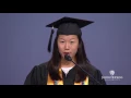 Johns Hopkins Student Body President Amy Sun speaks at Commencement 2016